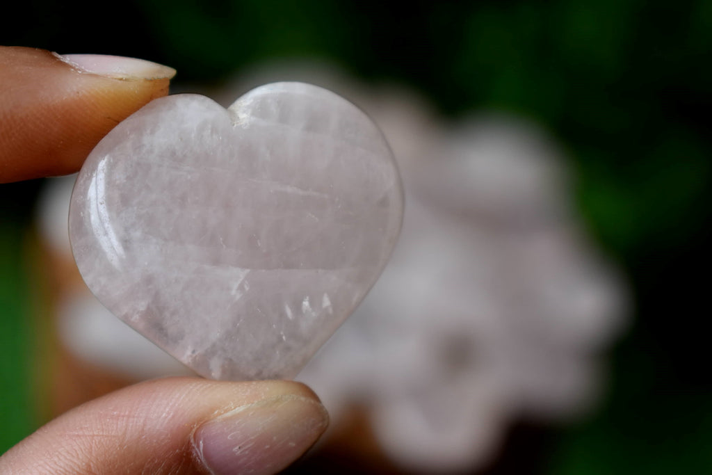 Rose Quartz Heart Crystal, Puffy Mini 1 Inch Pocket Crystal Heart | Hearts | Wiccan Center