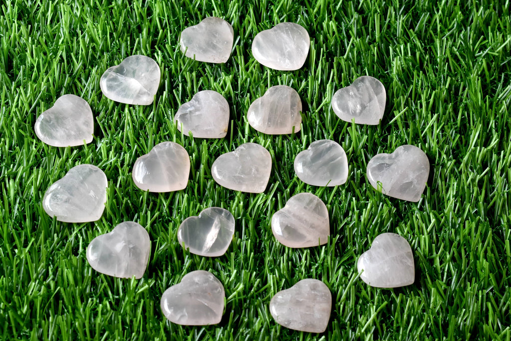 Rose Quartz Heart Crystal, Puffy Mini 1 Inch Pocket Crystal Heart | Hearts | Wiccan Center