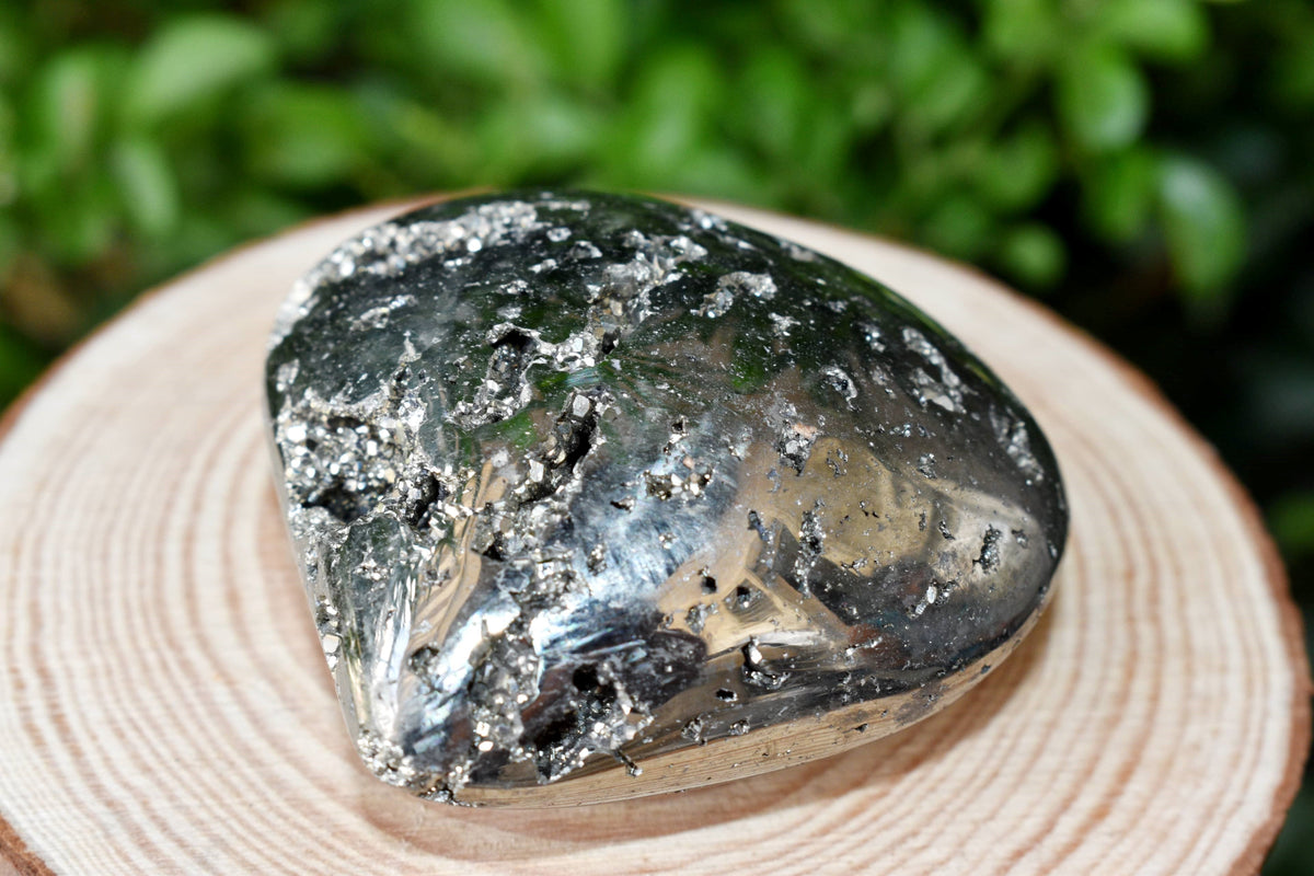 Polished Pyrite Druzy Heart Crystal, Puffy Mini 2 Inch Pocket Crystal Heart | Hearts | Wiccan Center