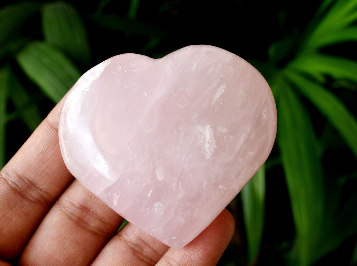 Polished Rose Quartz Heart Crystal, Puffy Mini 2 Inch Pocket Crystal Heart | Hearts | Wiccan Center