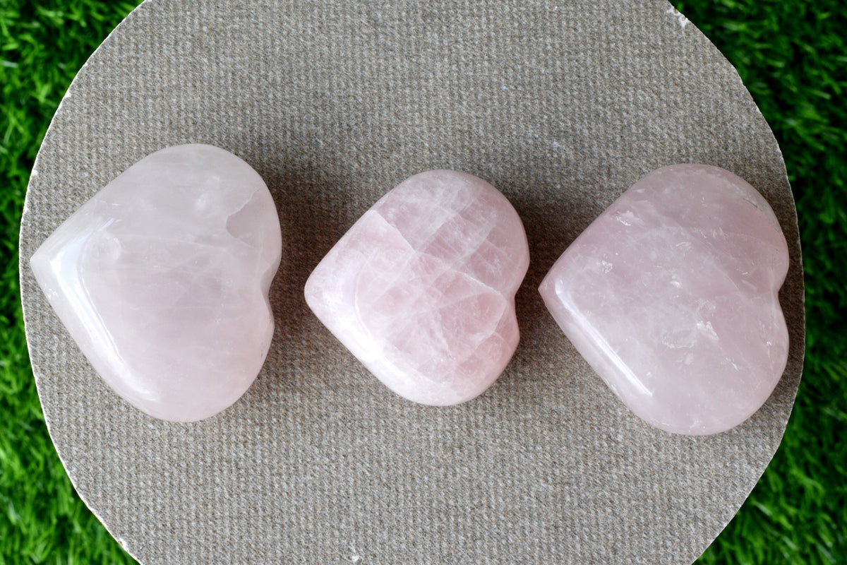Polished Rose Quartz Heart Crystal, Puffy Mini 2 Inch Pocket Crystal Heart | Hearts | Wiccan Center