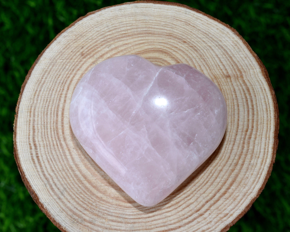 Polished Rose Quartz Heart Crystal, Puffy Mini 2 Inch Pocket Crystal Heart | Hearts | Wiccan Center