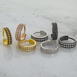 16G Steel Hinged Segment Rings With Double Row Gems | Body Jewelry | Wiccan Center