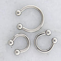 10G Steel Internally Threaded Horseshoes w/ Balls | Body Jewelry | Wiccan Center