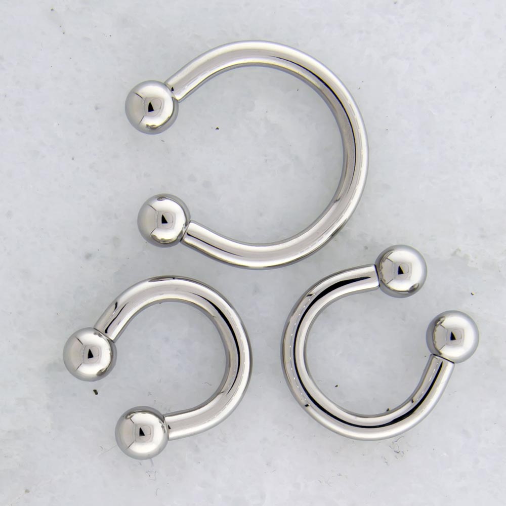 10G Steel Internally Threaded Horseshoes w/ Balls | Body Jewelry | Wiccan Center