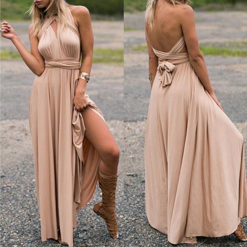 Sexy Women Multiway Wrap Convertible Boho Maxi Club Red Dress Bandage Long Dress | Dresses | Wiccan Center