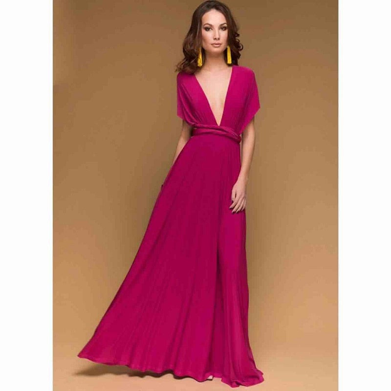 Sexy Women Multiway Wrap Convertible Boho Maxi Club Red Dress Bandage Long Dress | Dresses | Wiccan Center
