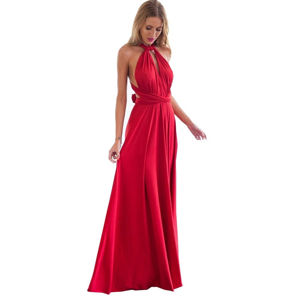 Sexy Women Multiway Wrap Convertible Boho Maxi Club Red Dress Bandage Long Dress | Dresses | Wiccan Center