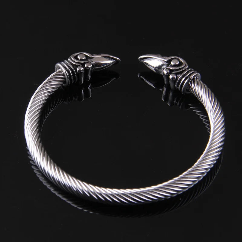 stainless steel raven Bracelet Indian Jewelry Fashion Accessories Viking Bracelet Men Wristband Cuff Bracelets For Women Bangles