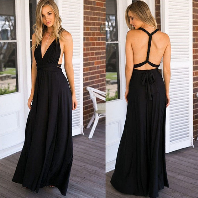 Sexy Women Multiway Wrap Convertible Boho Maxi Club Red Dress Bandage Long Dress | Dresses | Wiccan Center
