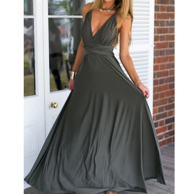 Sexy Women Multiway Wrap Convertible Boho Maxi Club Red Dress Bandage Long Dress | Dresses | Wiccan Center