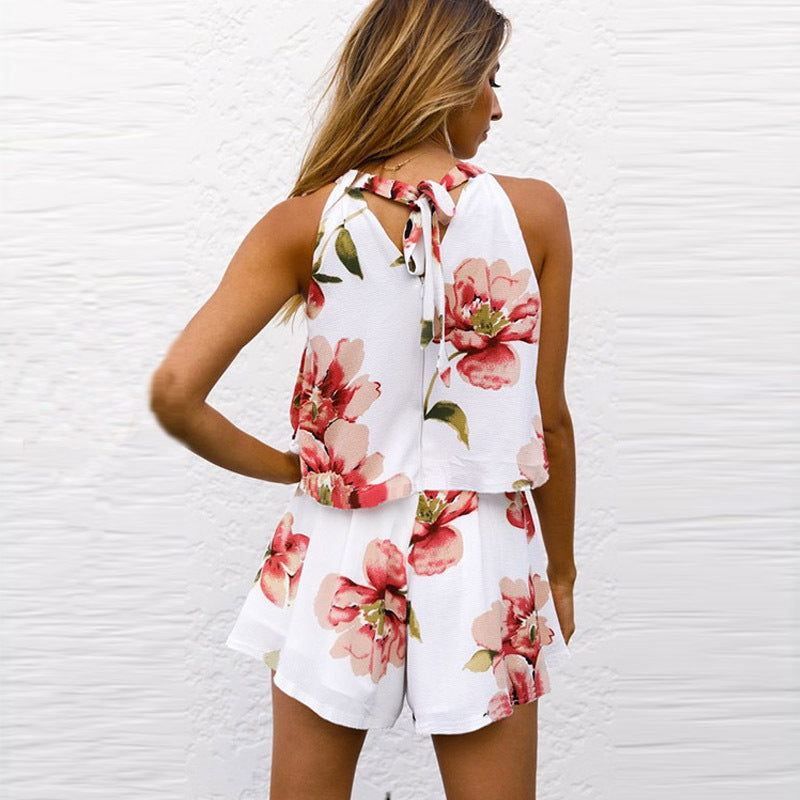 Sexy Jumpsuit For Women Loose Cause Boho Floral Female Rompers Beach Shorts Sets | Jumpsuit | Wiccan Center