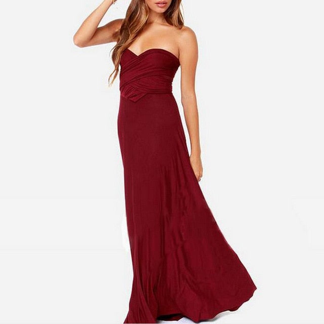 Sexy Women Multiway Wrap Convertible Boho Maxi Club Red Dress Bandage Long Dress | Dresses | Wiccan Center