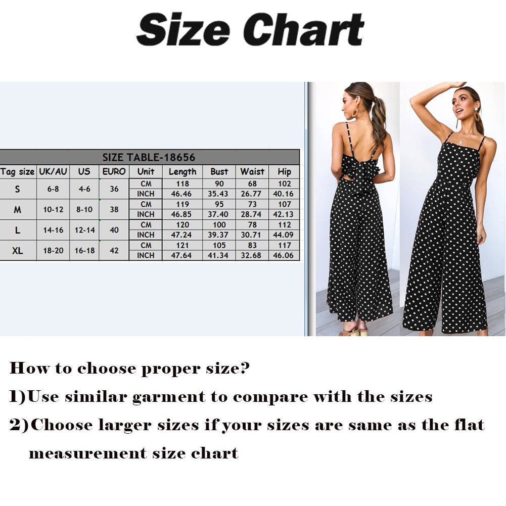 Sleeveless Backless Boho Bow-knot Dot Jumpsuits Women 2022 Summer Romper | Jumpsuit | Wiccan Center