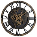 Large Wall Clock 27" Gear Clock with World Map-Brown | Home Accessories | Wiccan Center