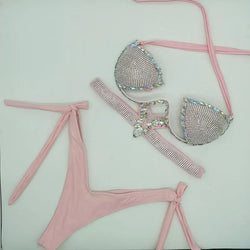 The Stardust Geometric Cross-Strap Bikini – Crystal Lattice Showgirl Set | Costume Sets | Wiccan Center