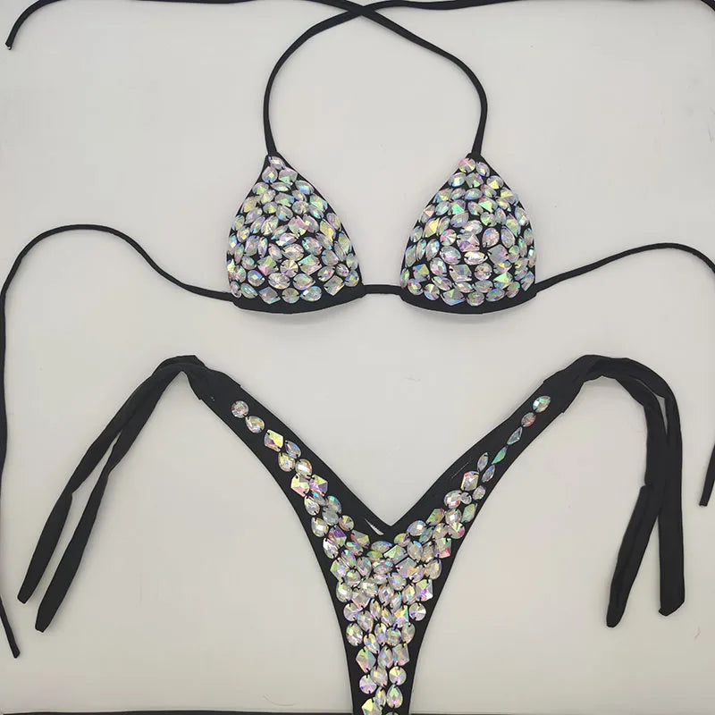 Strappy Rhinestone Bandage Set – Exotic Crystal Cross-Wrap & Bling Suit for Luxury Parties | Costume Sets | Wiccan Center