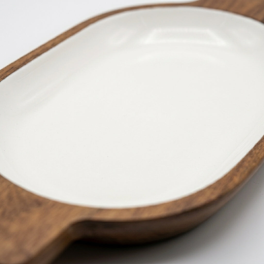Small Boat Mango Wood Serving Tray