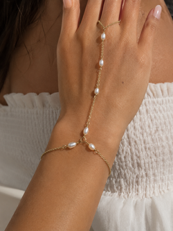 Alexandra Hand chain, ring, bracelet with Swarovski Clasp | bracelets | Wiccan Center