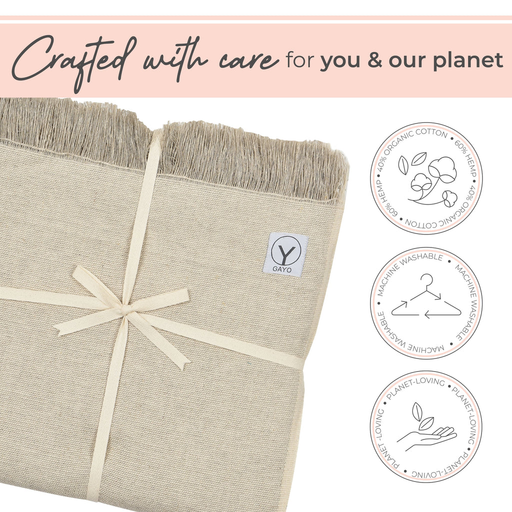Hemp & Organic Cotton Yoga Blanket | Yoga Organic Cotton Hemp Blanket | Wiccan Center