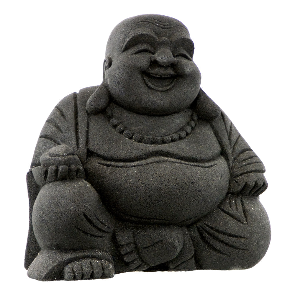 Happy Buddha Volcanic Stone Statue | Statue | Wiccan Center