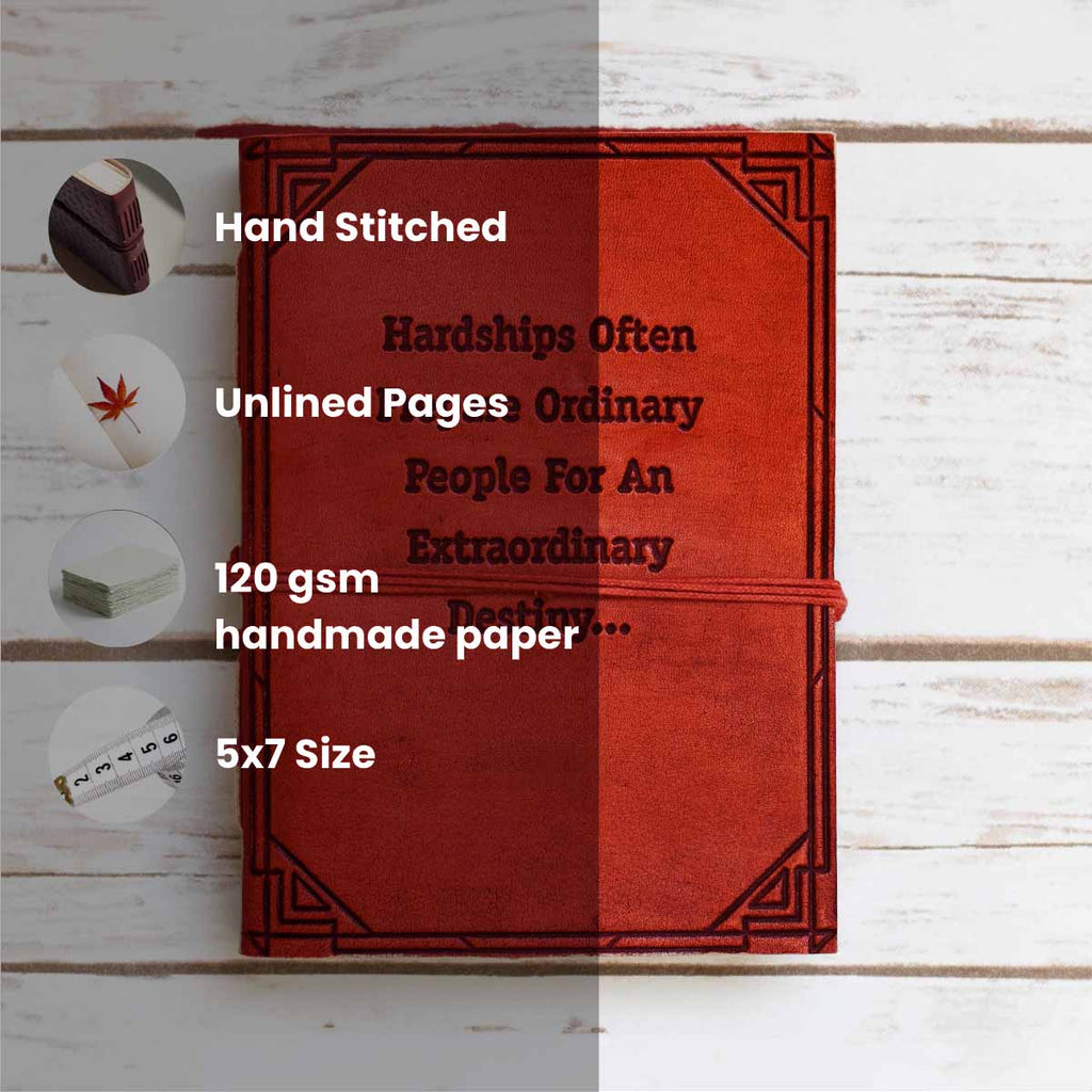 Hardships And Extraordinary Journey C.S. Lewis Quote Leather Journal - 7x5 | Journal | Wiccan Center