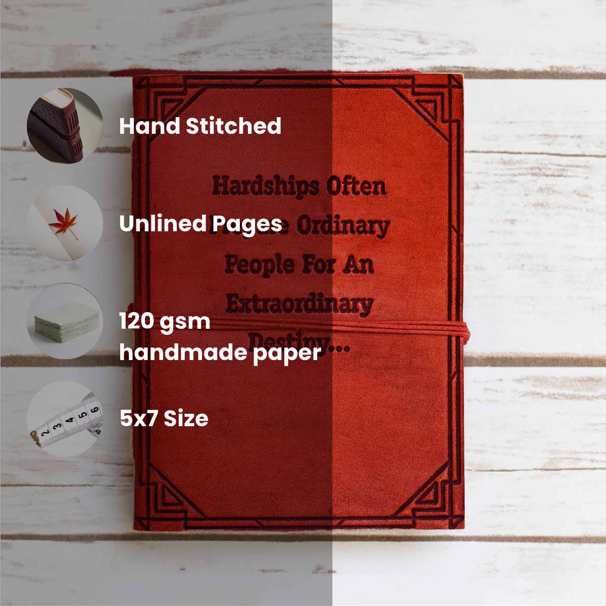Hardships And Extraordinary Journey C.S. Lewis Quote Leather Journal - 7x5 | Journal | Wiccan Center
