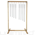 Set of 8 Harmonic Tuned Healing Chimes with Wooden Stand