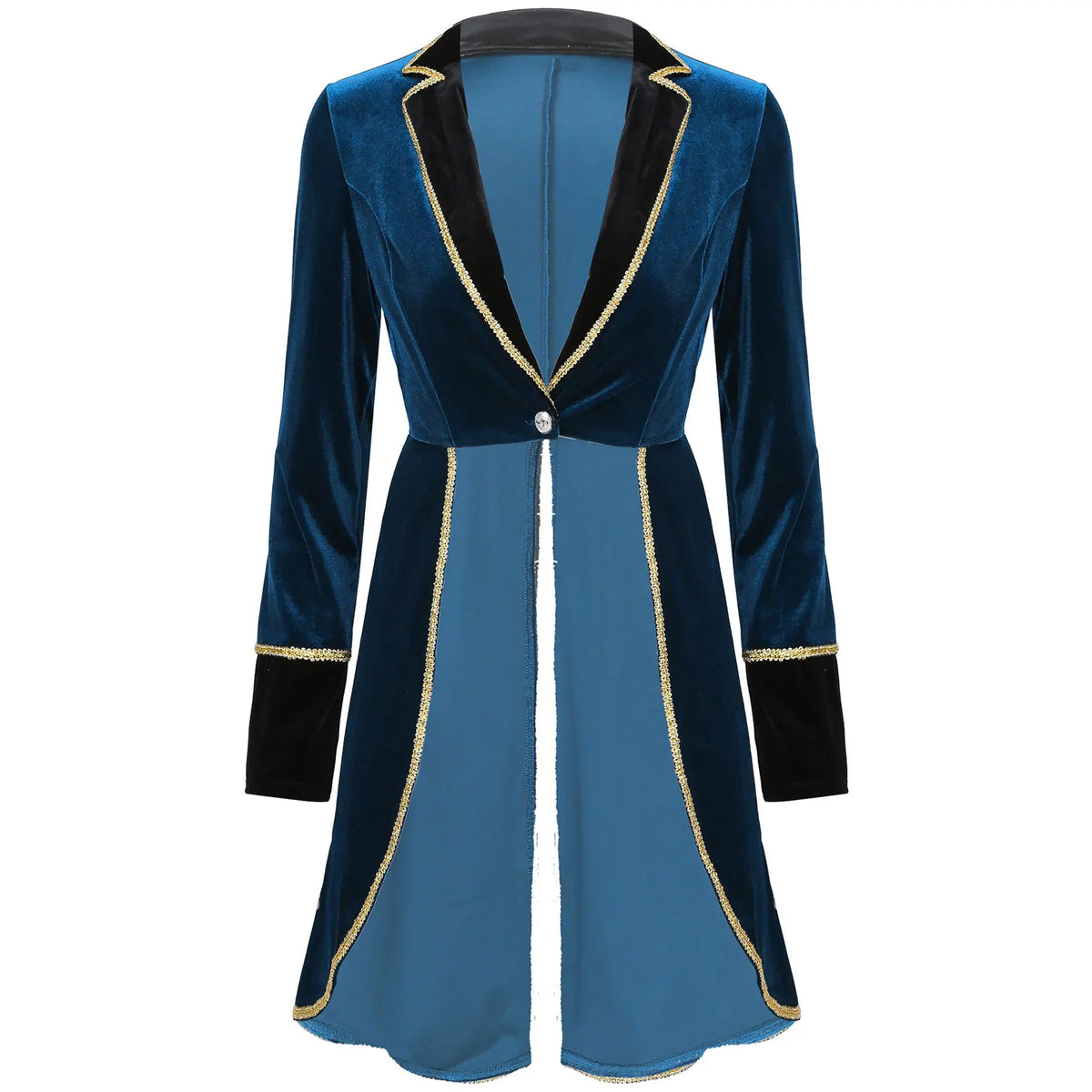 Velvet Circus Ringmaster Gold-Trimmed Swallow-Tail Blazer Coat | Jackets | Wiccan Center