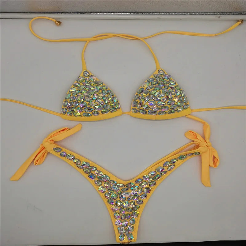 Strappy Rhinestone Bandage Set – Exotic Crystal Cross-Wrap & Bling Suit for Luxury Parties | Costume Sets | Wiccan Center