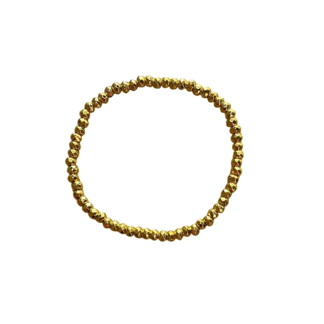 Hematite Bracelet 4 mm Faceted Rondelle Beads– Grounding Protection with Elegant Sparkle | Bracelets | Wiccan Center