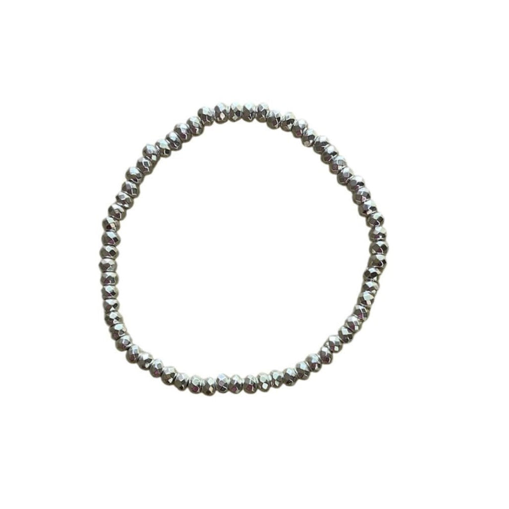 Hematite Bracelet 4 mm Faceted Rondelle Beads– Grounding Protection with Elegant Sparkle | Bracelets | Wiccan Center