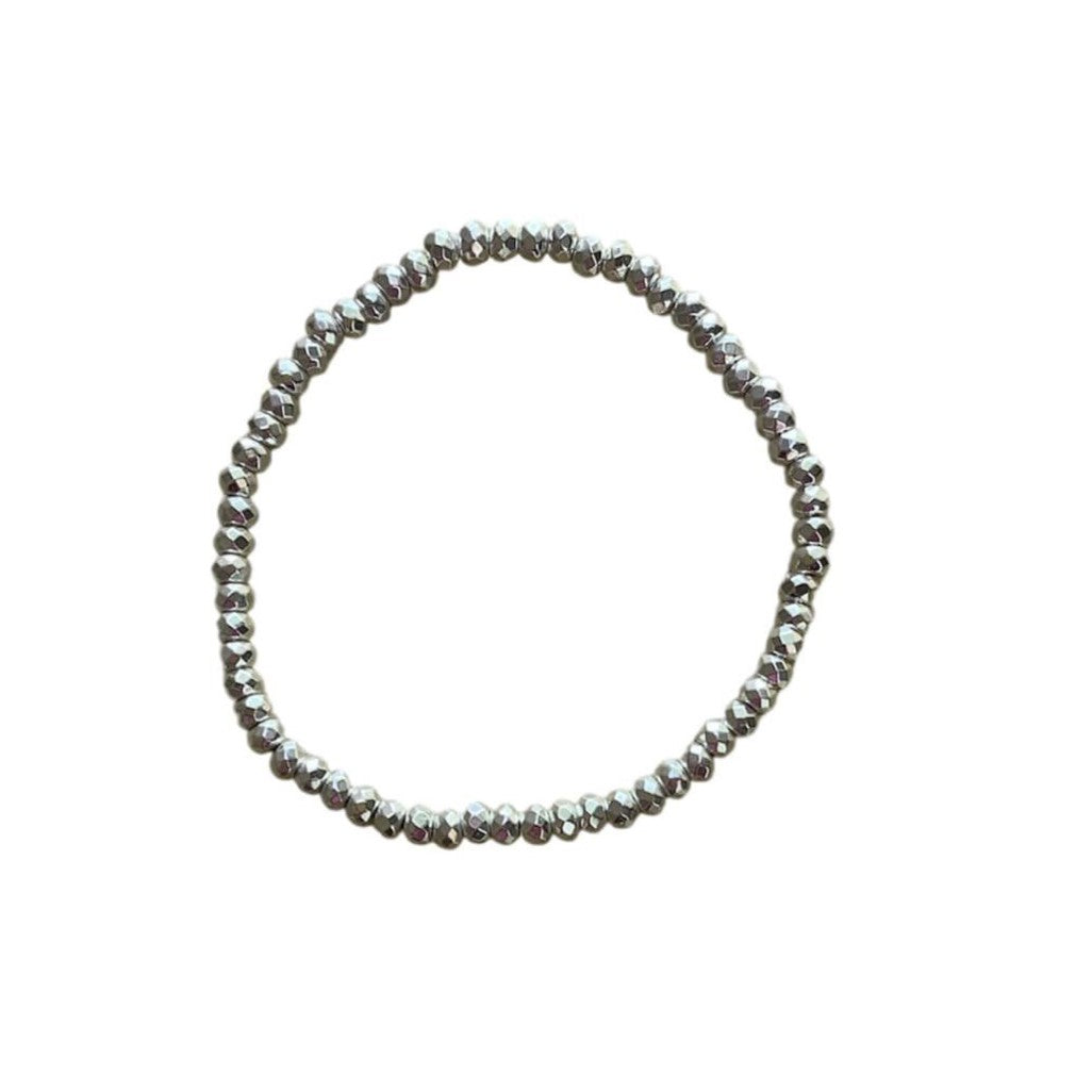 Hematite Bracelet 4 mm Faceted Rondelle Beads– Grounding Protection with Elegant Sparkle | Bracelets | Wiccan Center