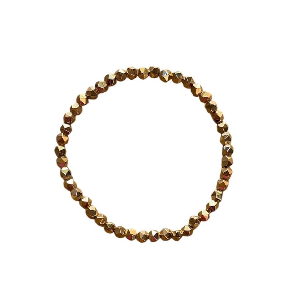 Hematite Bracelet 4 mm Cut Round Beads - Grounding Protection with Elegant Precision | Bracelets | Wiccan Center