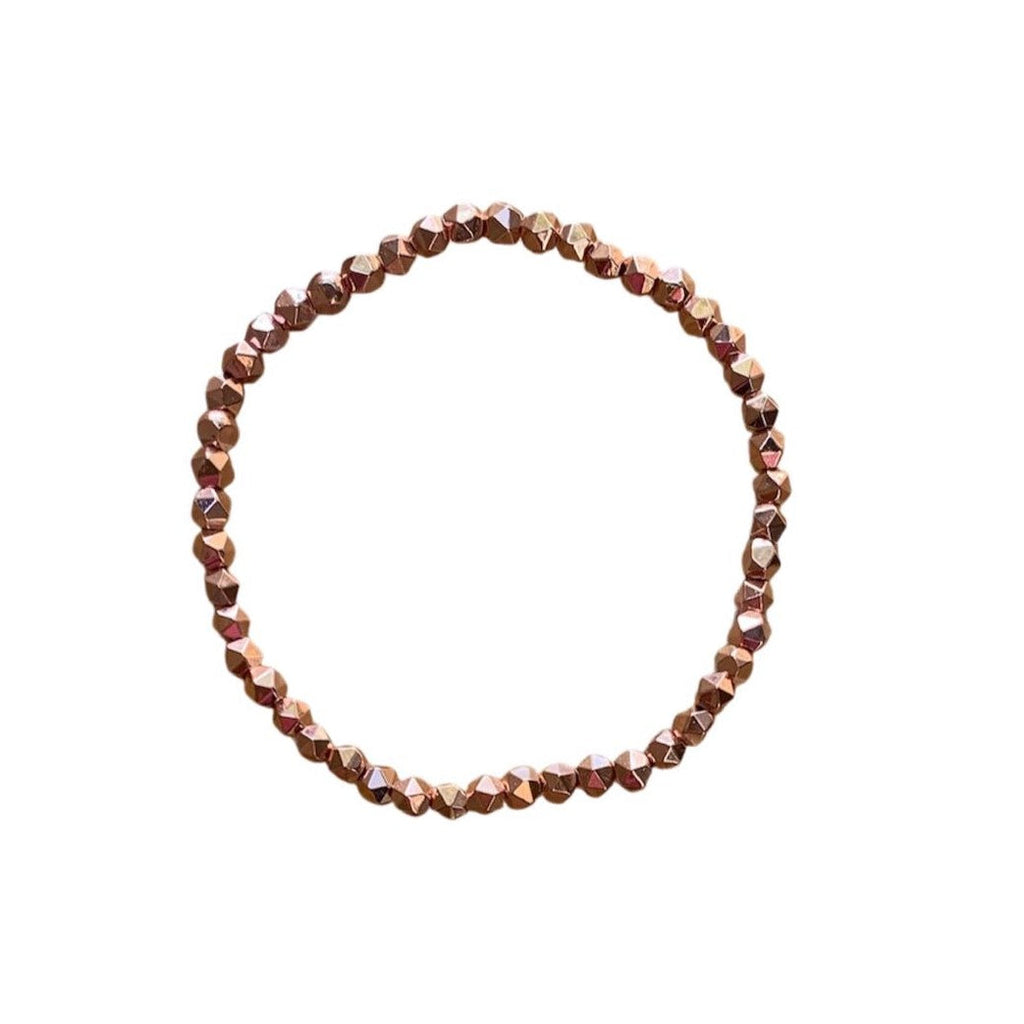 Hematite Bracelet 4 mm Cut Round Beads - Grounding Protection with Elegant Precision | Bracelets | Wiccan Center