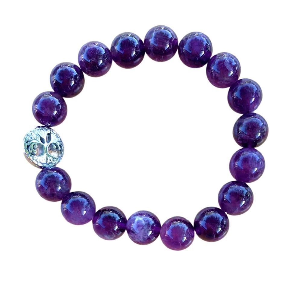 Amethyst Bracelet Round Beads 3 Sizes | Bracelets | Wiccan Center