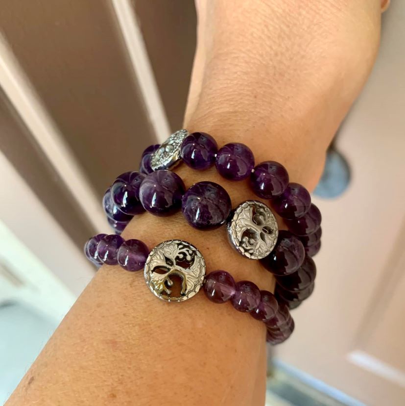 Amethyst Bracelet Round Beads 3 Sizes | Bracelets | Wiccan Center
