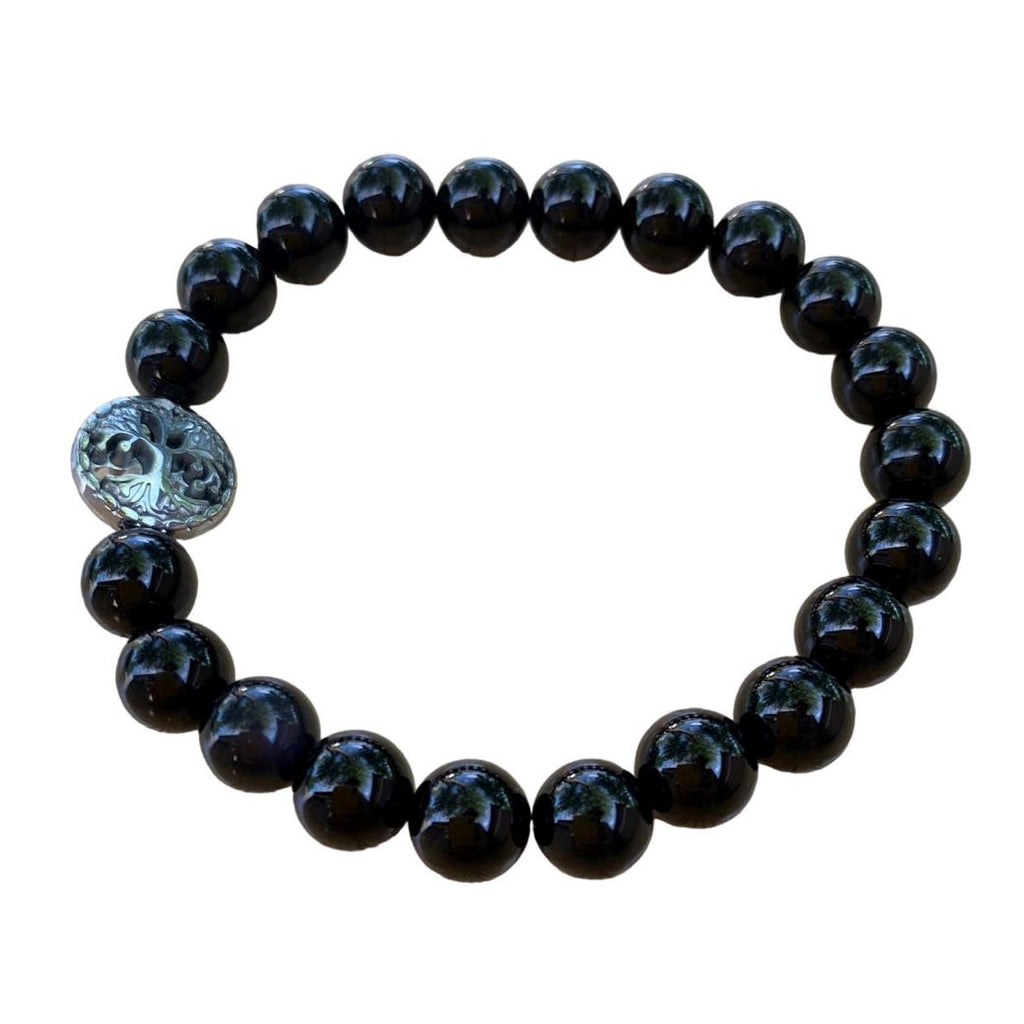 Black Onyx Bracelet 8 mm Round Beads | Bracelets | Wiccan Center