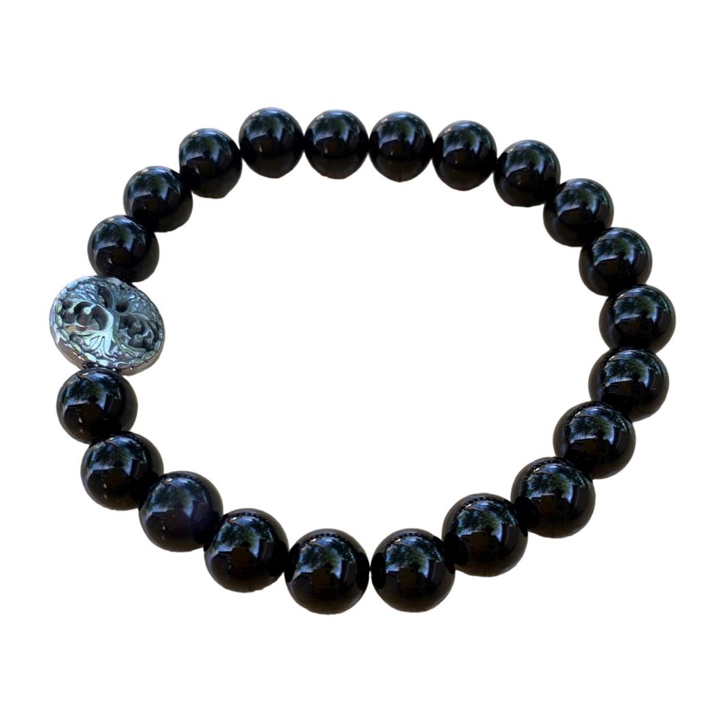 Black Onyx Bracelet 8 mm Round Beads | Bracelets | Wiccan Center