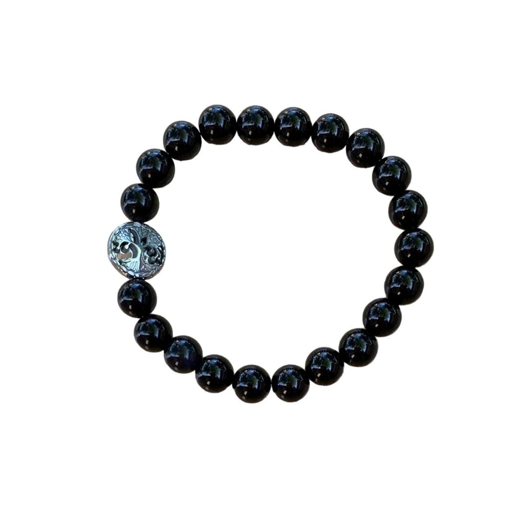 Black Onyx Bracelet 8 mm Round Beads | Bracelets | Wiccan Center