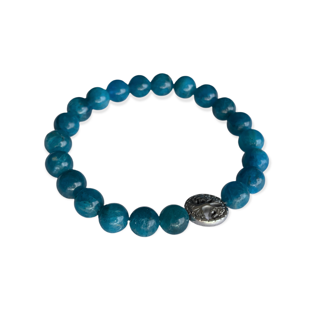 Blue Apatite Bracelet 8 mm Round Beads | Bracelets | Wiccan Center