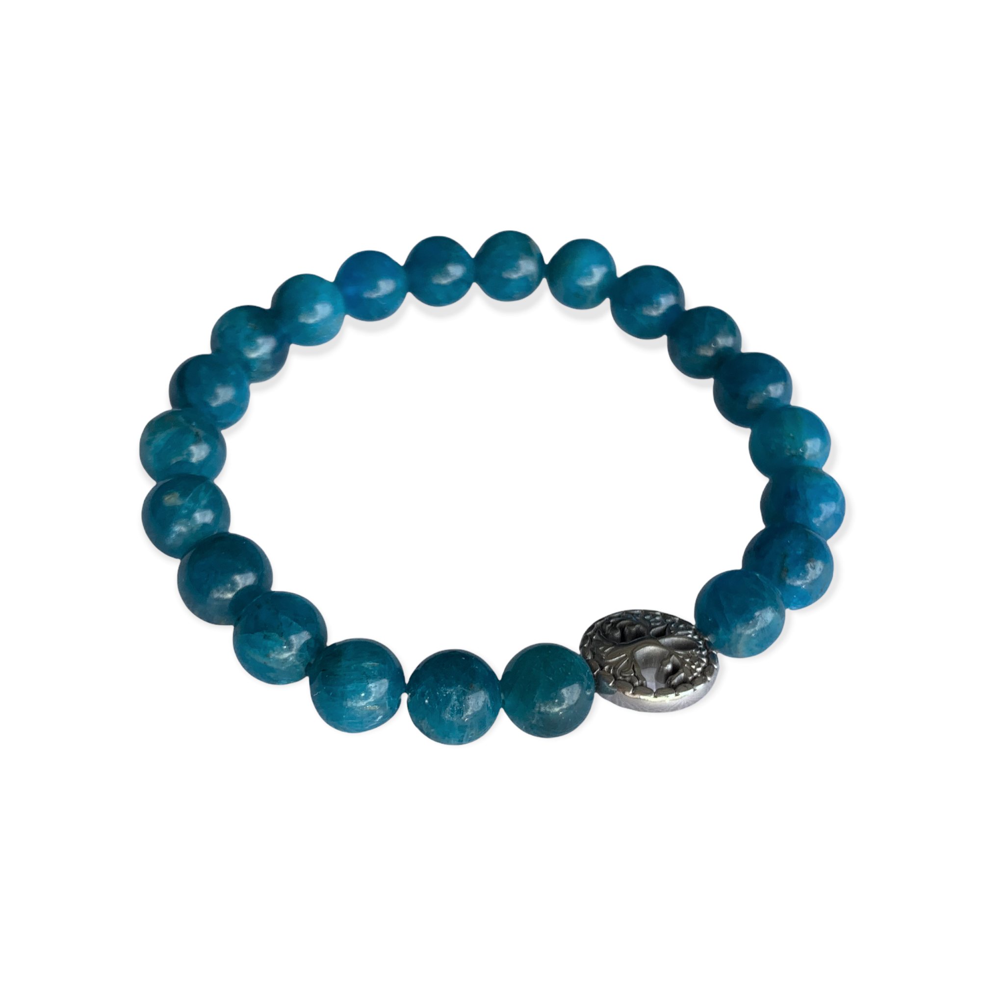 Blue Apatite Bracelet 8 mm Round Beads | Bracelets | Wiccan Center