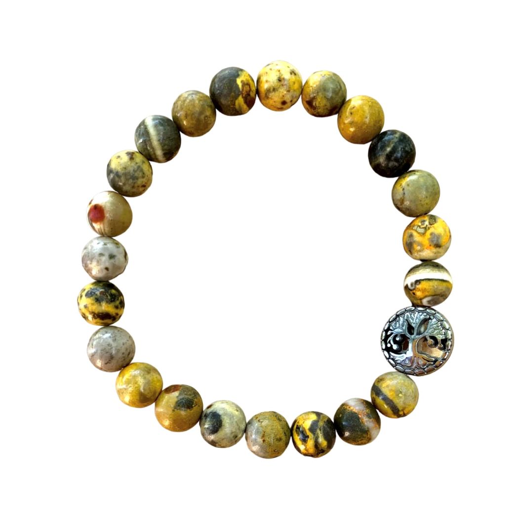 Bumblebee Jasper Bracelet 8 mm Round Beads | Bracelets | Wiccan Center