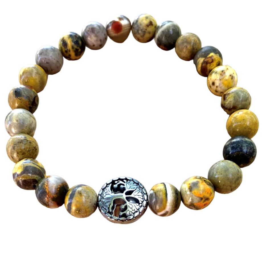 Bumblebee Jasper Bracelet 8 mm Round Beads | Bracelets | Wiccan Center