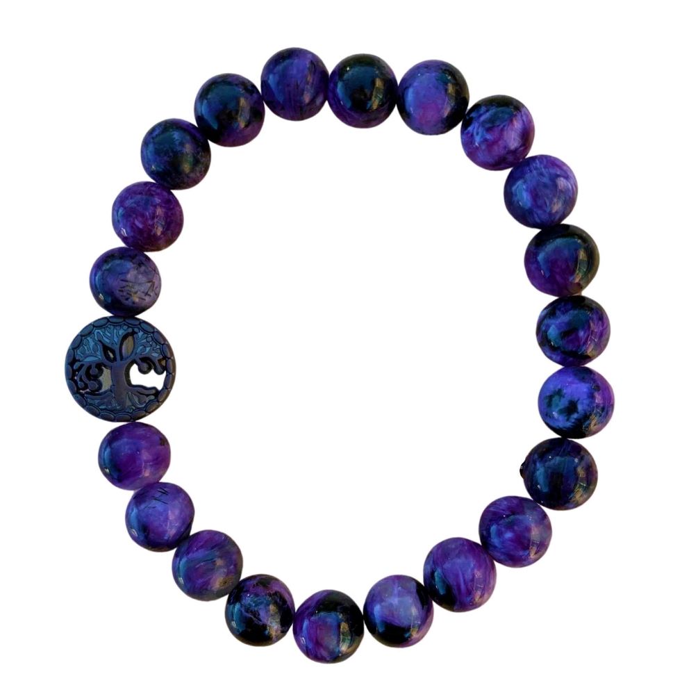 Charoite Bracelet 8 mm Round Beads | Bracelets | Wiccan Center