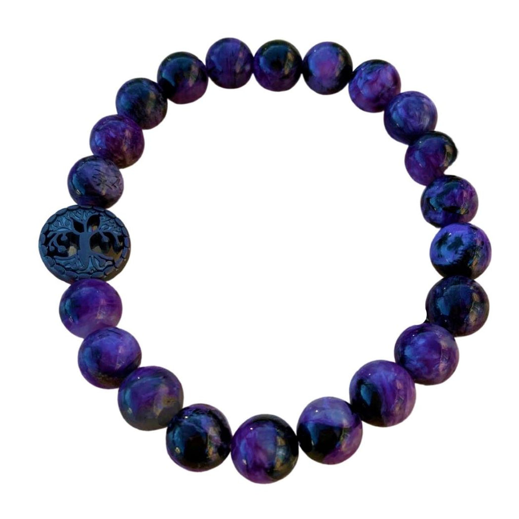 Charoite Bracelet 8 mm Round Beads | Bracelets | Wiccan Center