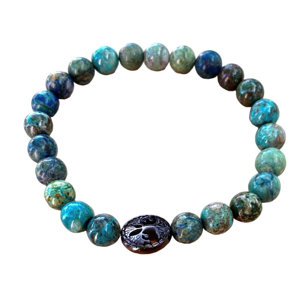 Chrysocholla Bracelet 8 mm Round Beads | Bracelets | Wiccan Center