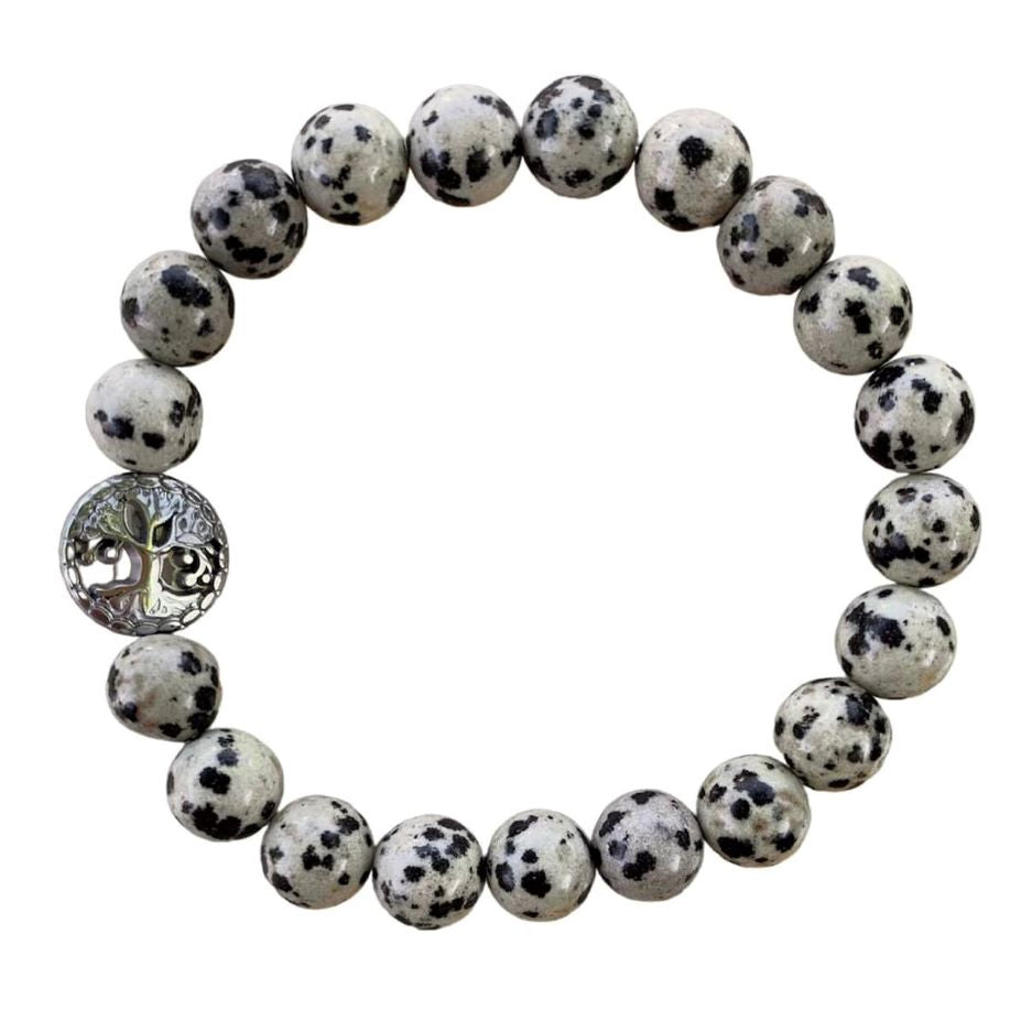 Dalmatian Jasper Bracelet 8 mm Round Beads | | Wiccan Center