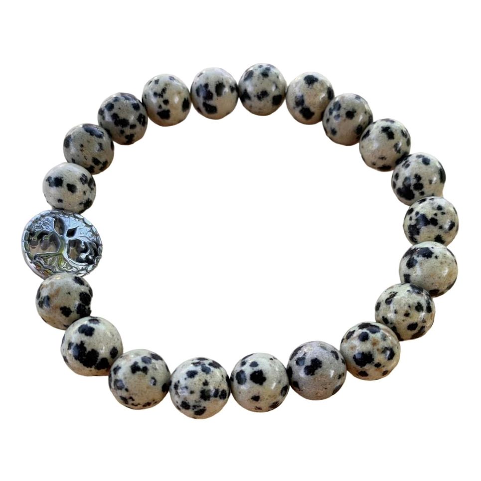 Dalmatian Jasper Bracelet 8 mm Round Beads | | Wiccan Center