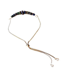 Ethiopian Opal Graduated Bar Bracelet with Adjustable Chain (October) | Bracelets | Wiccan Center